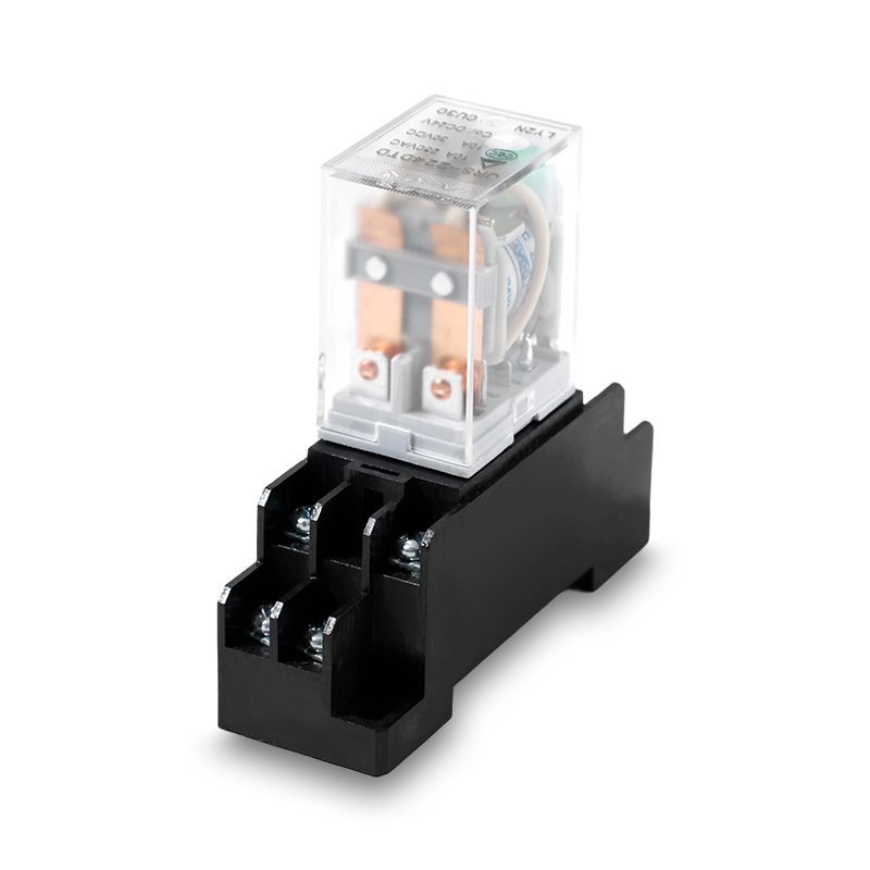 Relé intermedio JRS-2C HH62P LY2NJ con base de zócalo